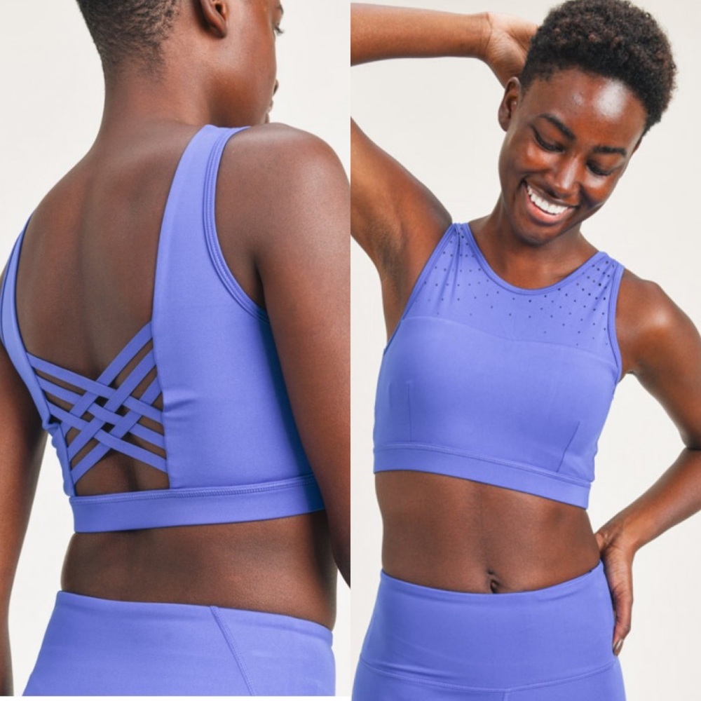 NWT- Royal Blue Crisscross sports bra